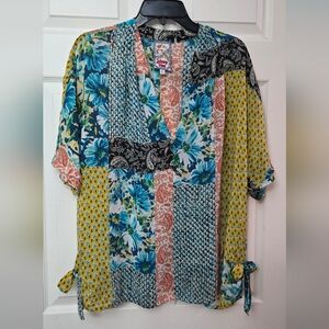 Johnny Was Multicolor PAISLEY RAVENNE Top, Size XL  NWOT